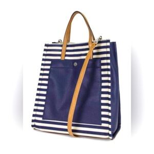 NAUTICA TOTE INDIGO STRIPE  WOMEN NYLON PEBBLE CANVAS BLUE COLOR /CREAM TRAWLER